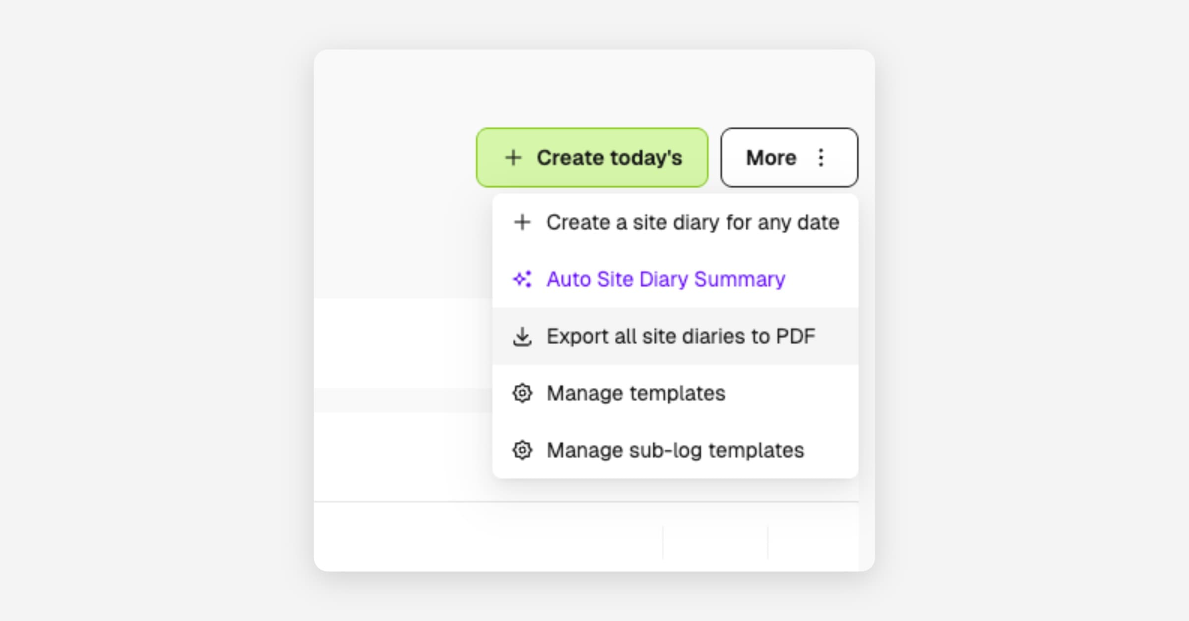 Bulk export all site diaries to a single PDF